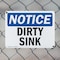 Signmission Dirty Sink, 14 in W x Rectangle, Plastic OS-2PACK-NS-P-1014-L-11037 - alternate 4
